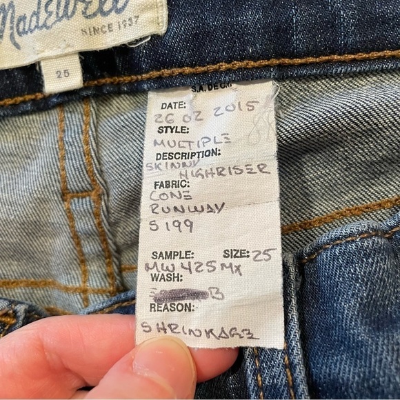 Madewell Skinny High Riser Distressed Sample Jeans 25 - Picture 7 of 10